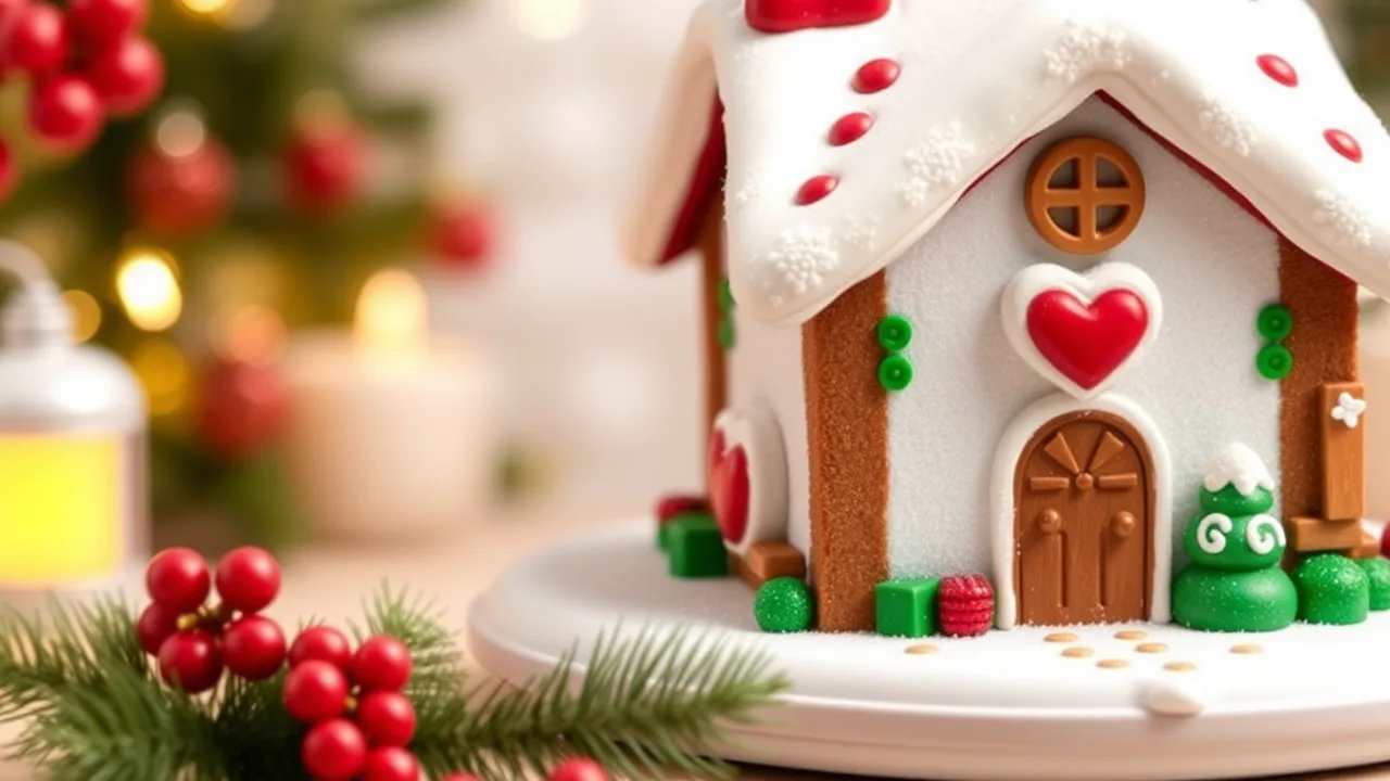 Whimsical Christmas House Cake Recipe Puzzle image